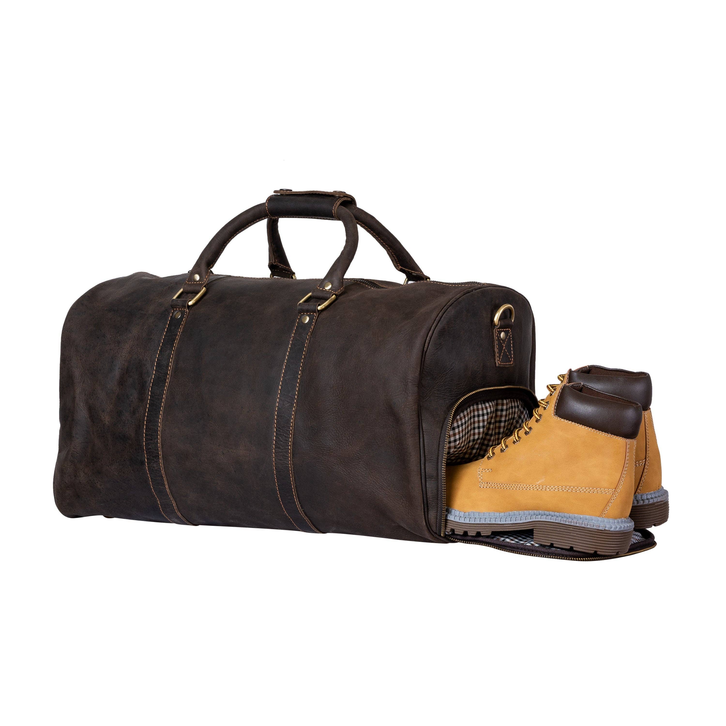 Leather Overnight Bag Milan - Rugged Leather - Brown GW12798BRN