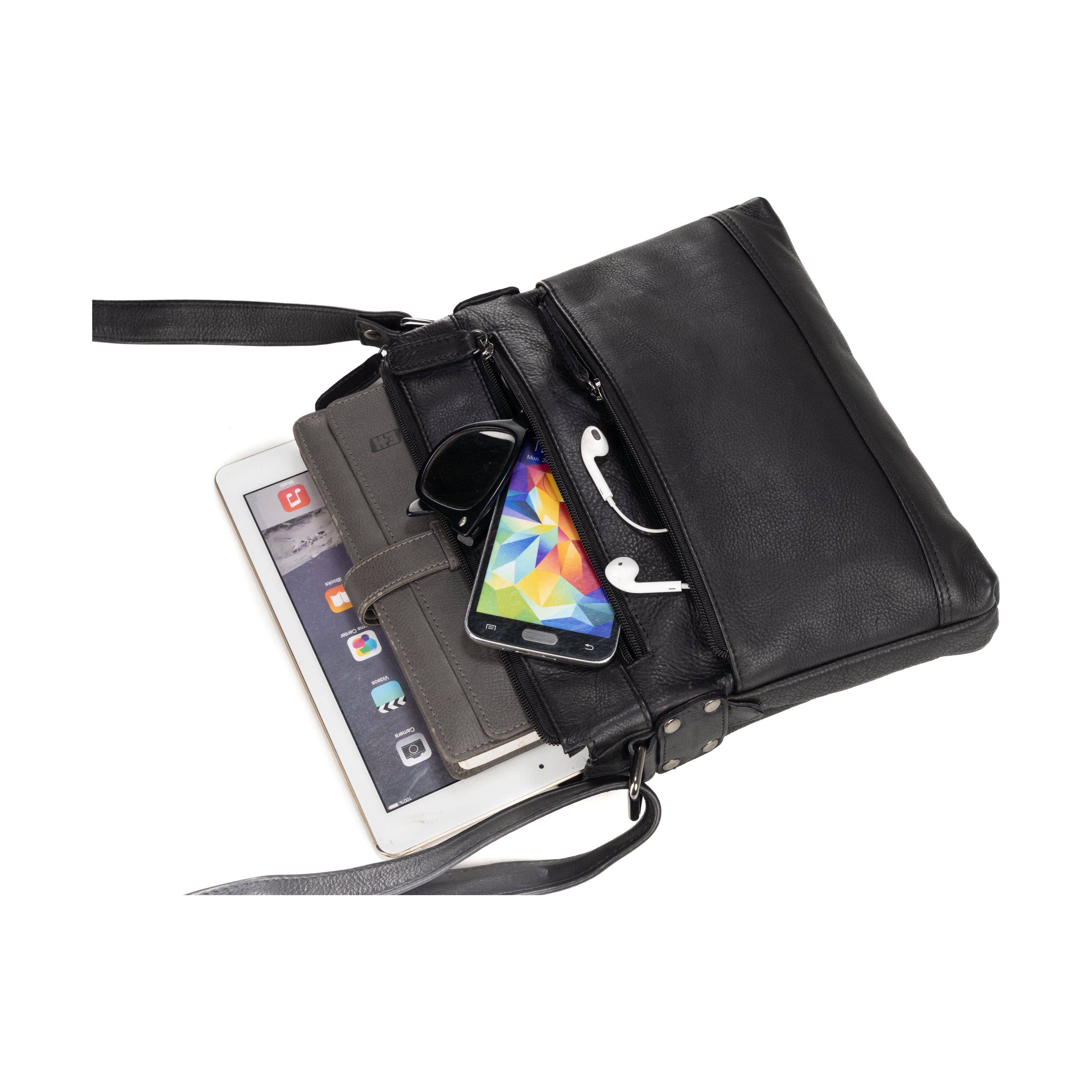 Greenwood Leather AU - Ladies Cross Body Leather Bag GW6826 Black