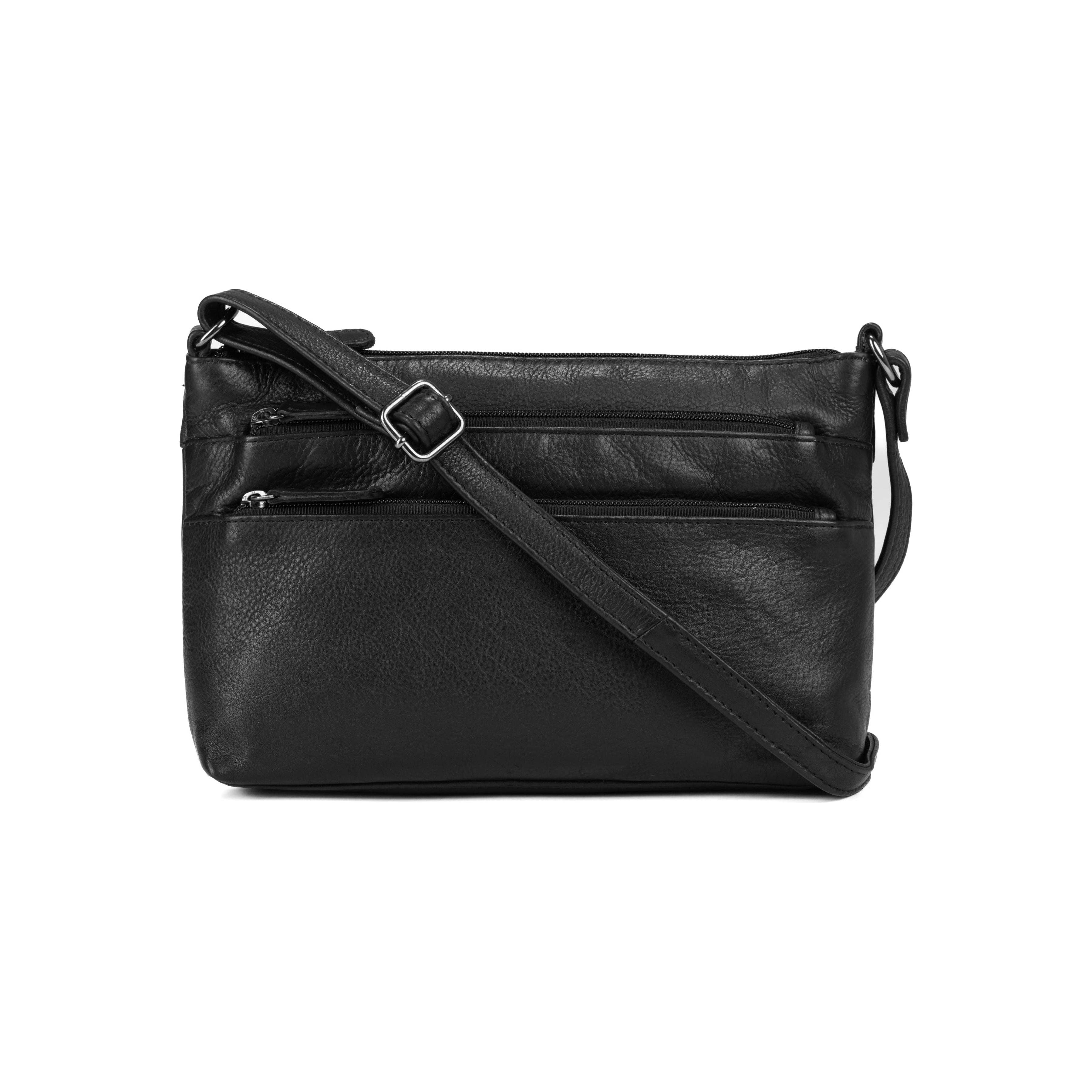 Greenwood Leather AU - Ladies Cross Body Leather Bag GW6820 Black