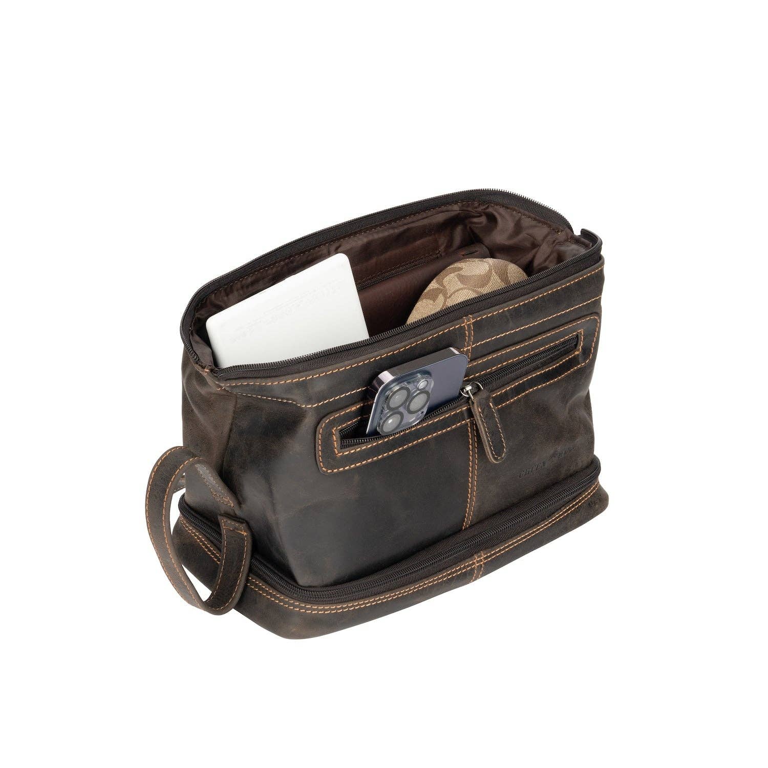 Leather Toiletry Bag Napier - Brown TB798BRN