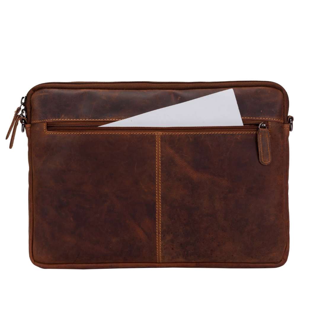 Greenwood Leather AU - Leather Laptop Sleeve - MacBook Pro/Air 13 / 15 / 16 inch sleeve with Strap - Montreal Sandal - 13" - 14"