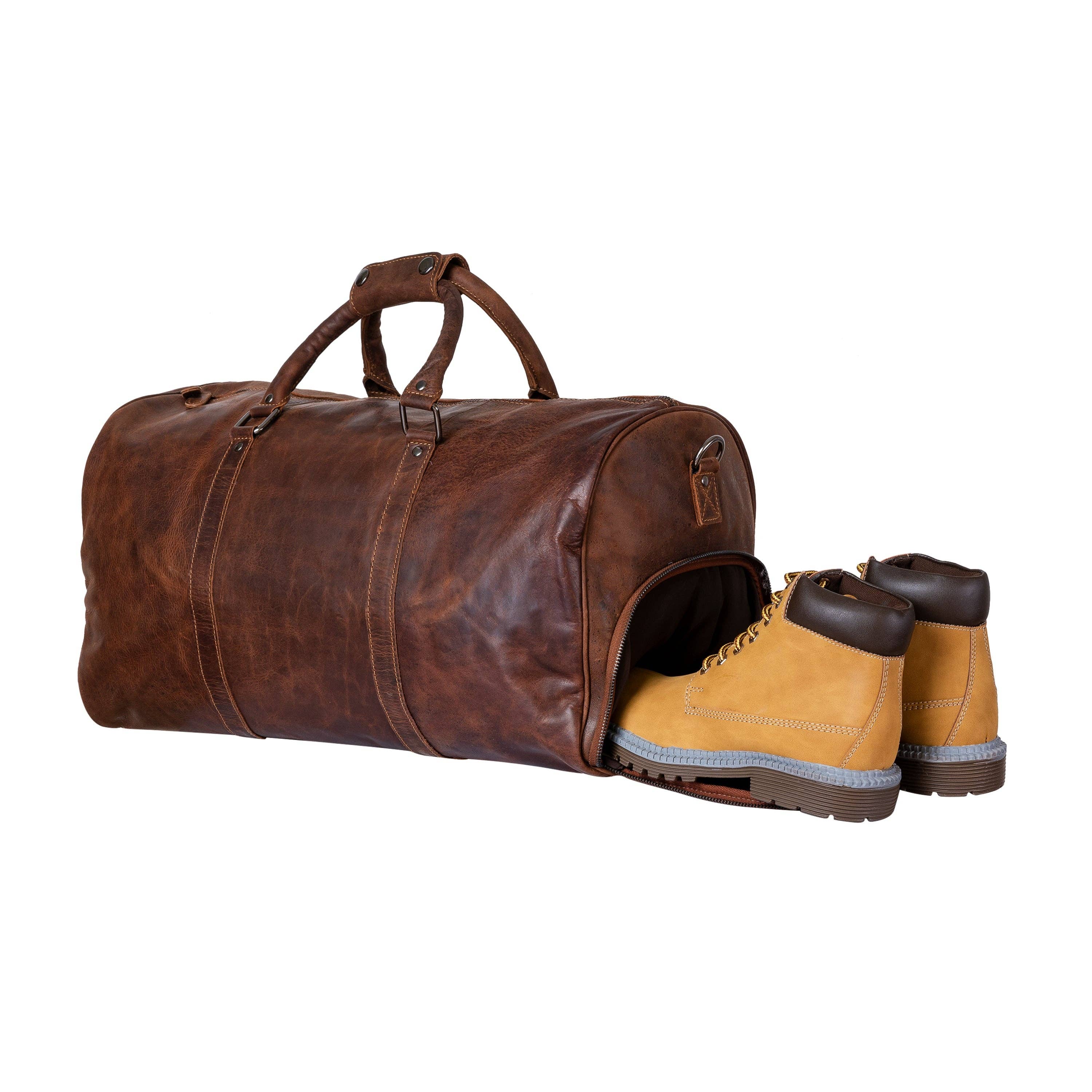 Leather Overnight Bag Milan - Rugged Leather - Sandal GW12798SAN: Sandal