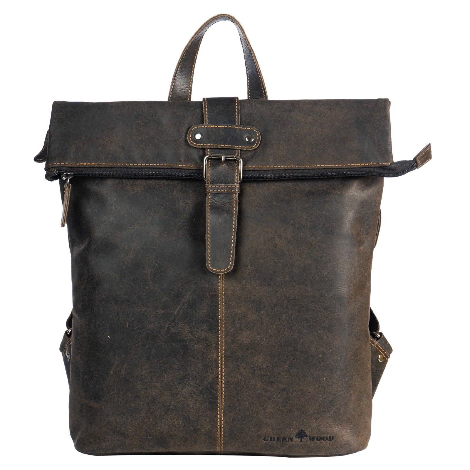 Greenwood Leather AU - Birchwood Roll-Top Leather Backpack – Vintage Full Grain Leather Laptop Backpack | Medium & Large - Large