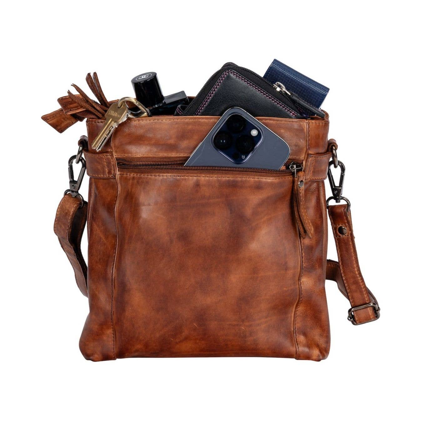 Greenwood Leather AU - Leather Shoulder Bag 'Isalie' - Cognac GW6843COG