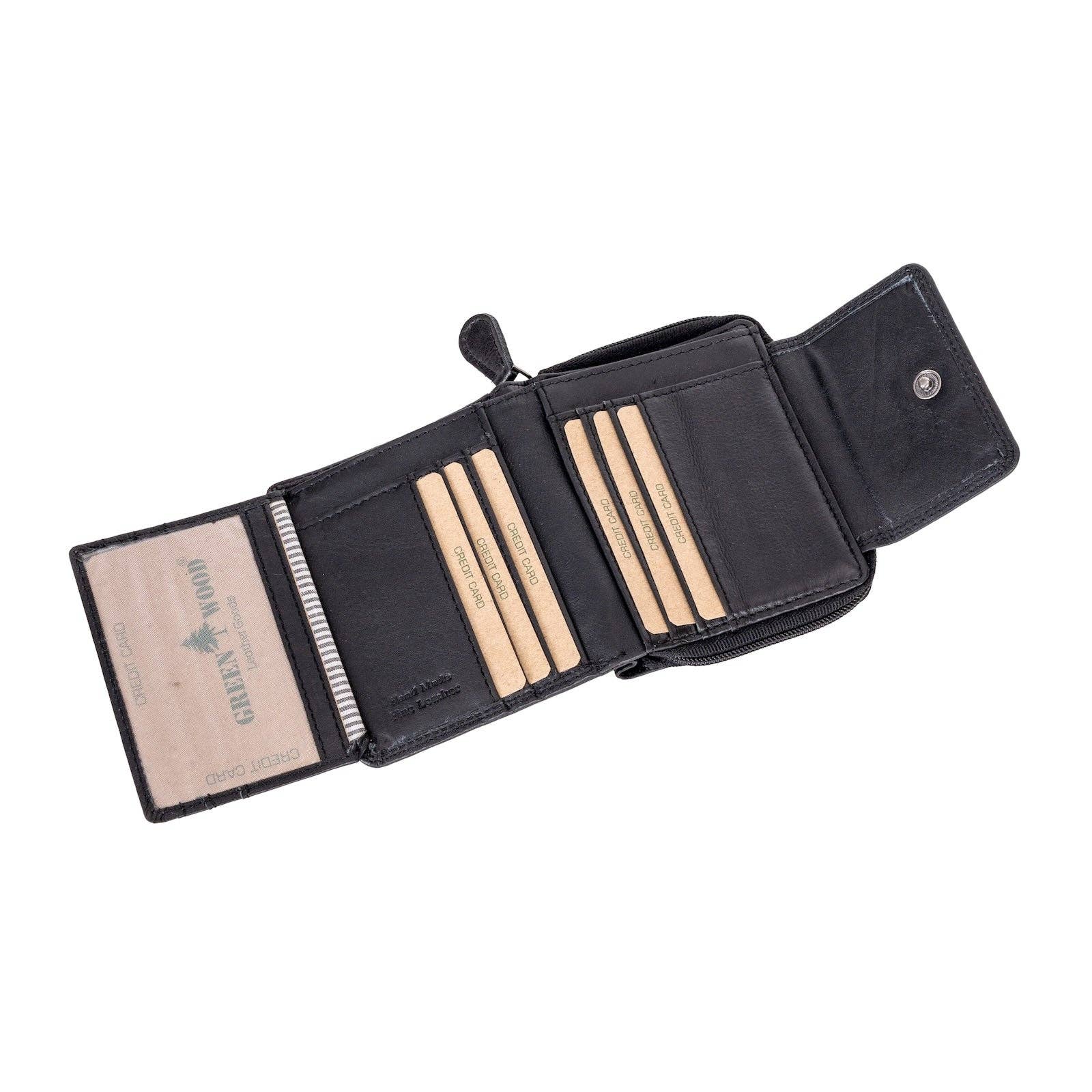 Greenwood Leather AU - Women's Leather Wallet Tina - Balck