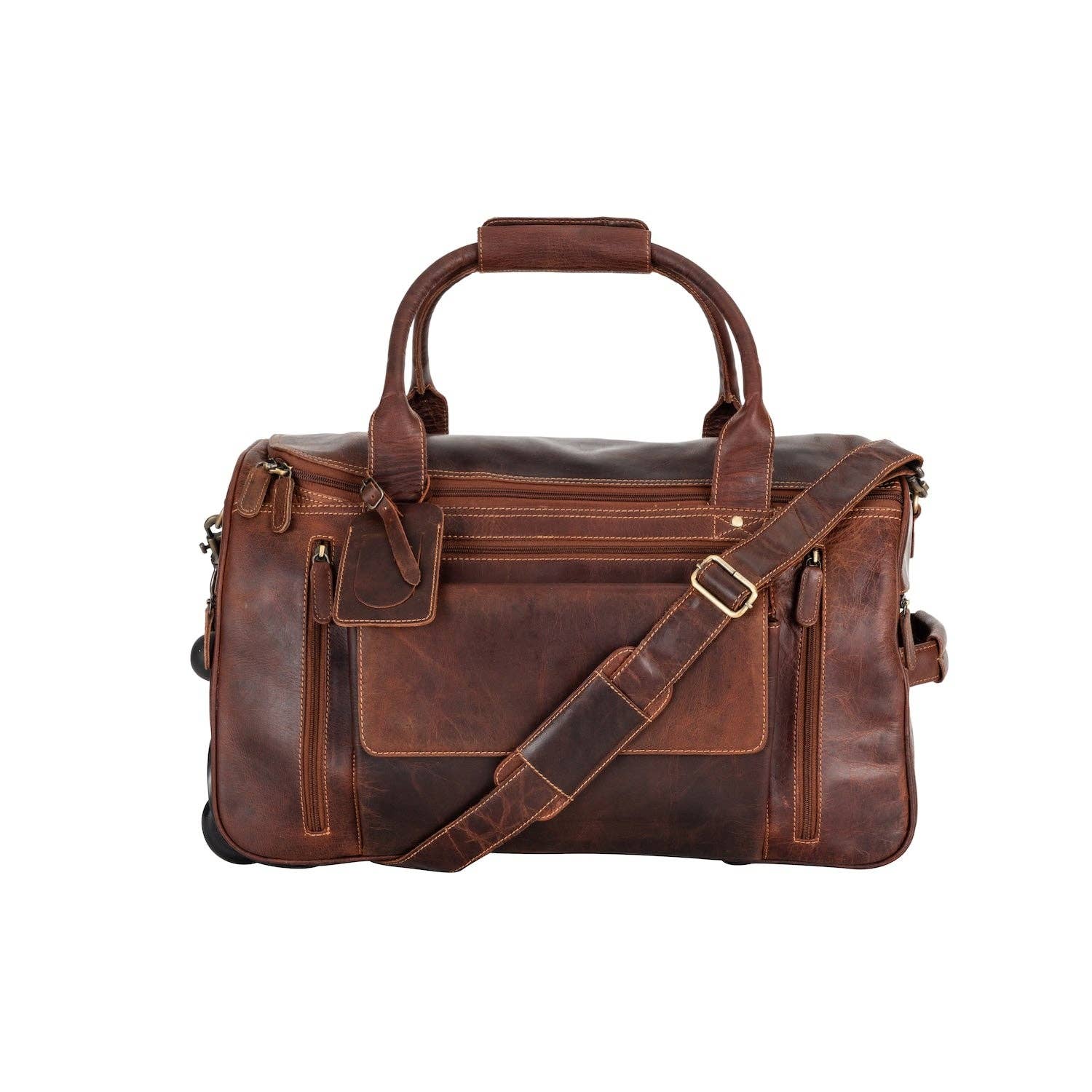 Greenwood Leather AU - Greenwood “Pathfinder” Leather Wheeled Duffel – Vintage Sandel Travel Trolley
