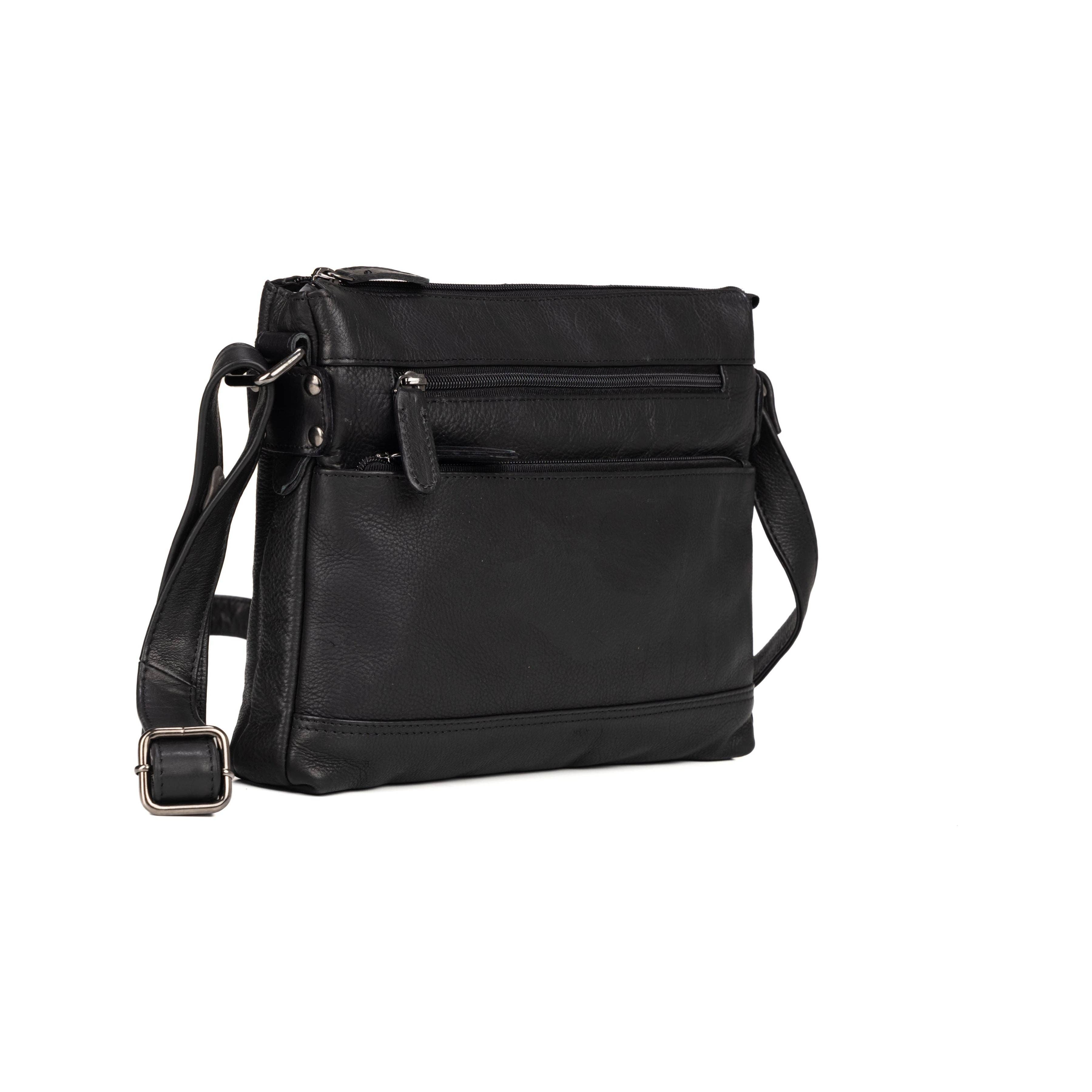Greenwood Leather AU - Ladies Cross Body Leather Bag GW6826 Black