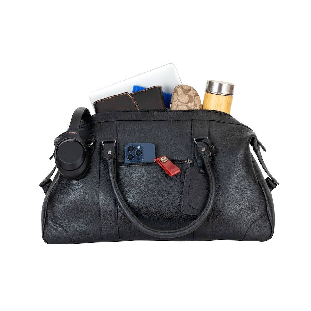 Greenwood Leather AU - Wildera Leather “Pioneer” Weekender Bag – Premium Full-Grain Leather Travel Duffel