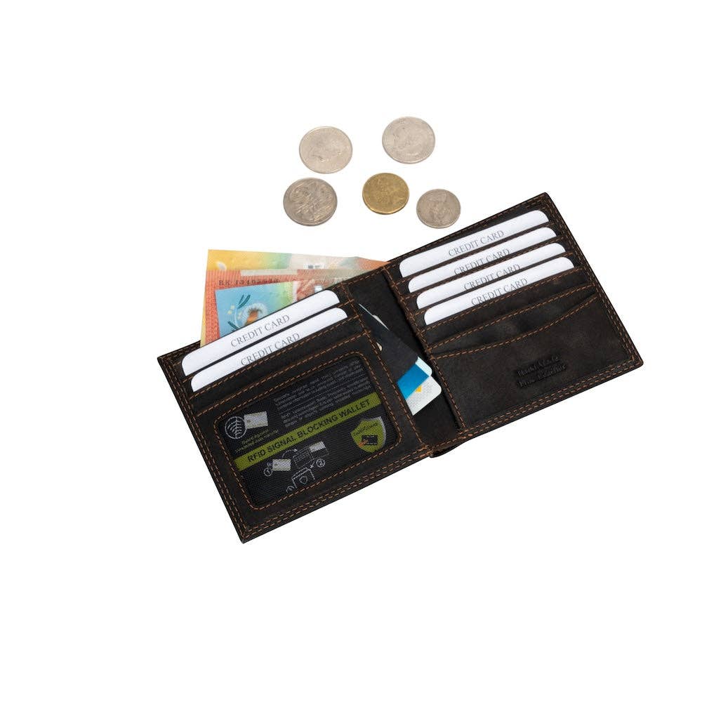 Greenwood Leather AU - Greenwood Leather “Auckland” Men’s Bifold RFID Wallet – Genuine Leather Slim Wallet with Gift Box