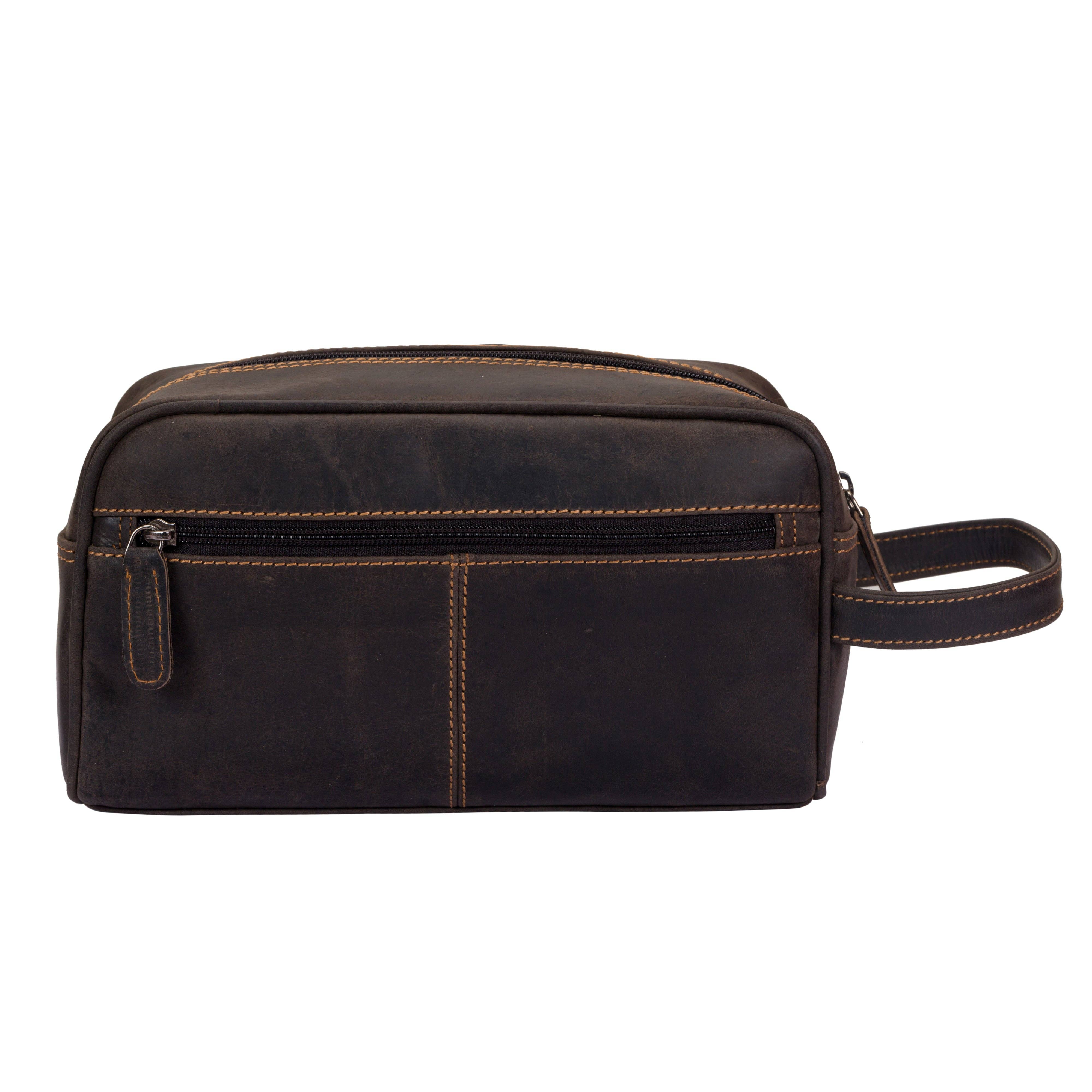 Greenwood Leather AU - Leather Toiletry Bag Brown - Geelong TB796BRN