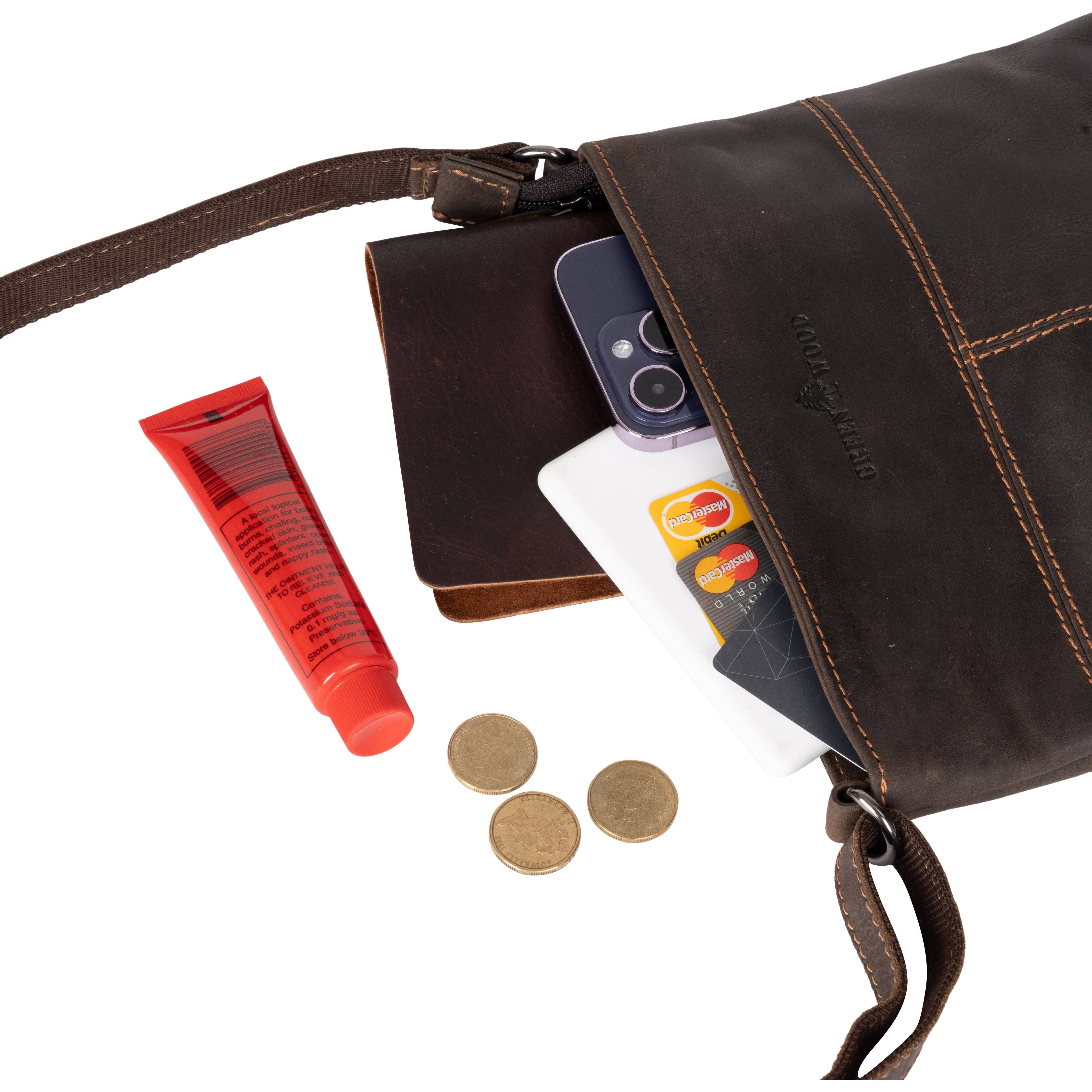 Leather Shoulder Bag Brown ST006BRN