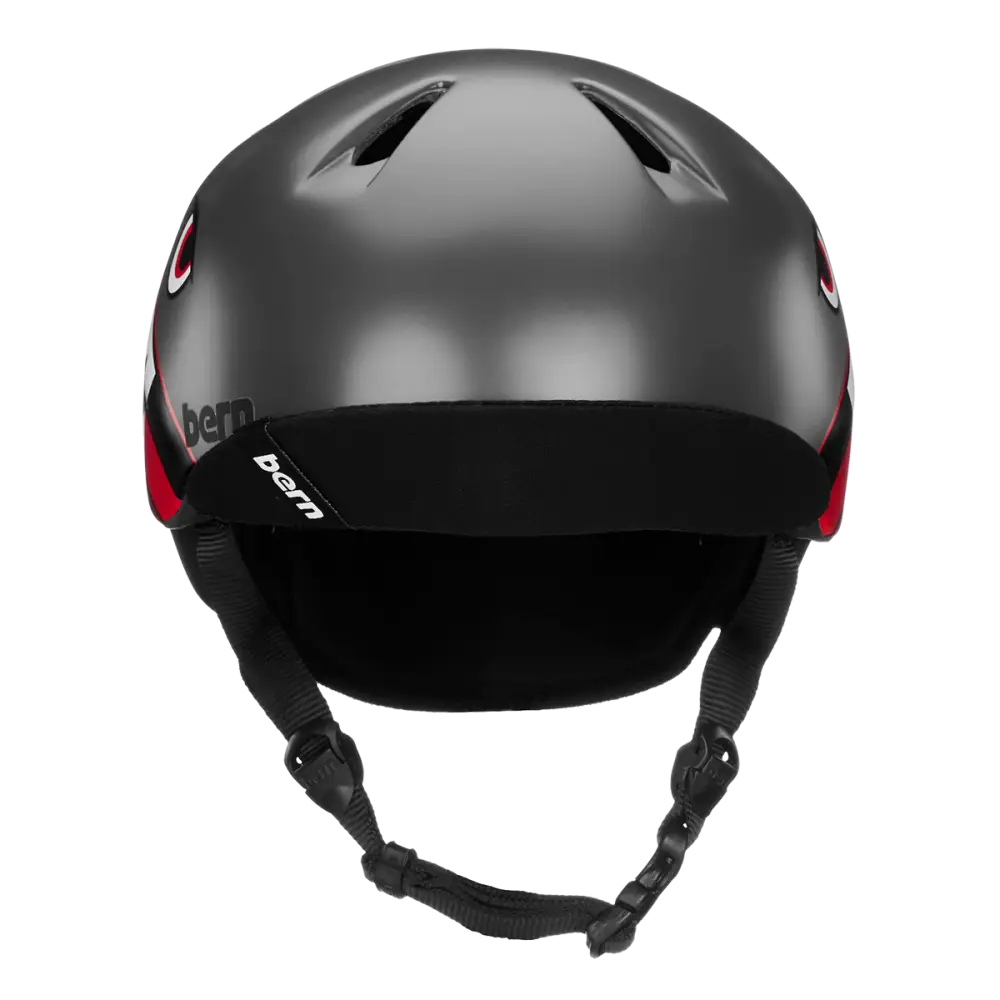 Bern Nino Satin Grey Flying Tiger w/ Flip Visor - Bern Helmet Nino Satin Grey Flying Tiger w/ Flip Visor - S/M