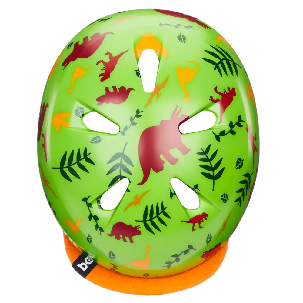Bern Tigre Satin Green Dino w/ Visor – XXS - Bern Helmet Tigre Satin Green Dino w/ Visor – XXS
