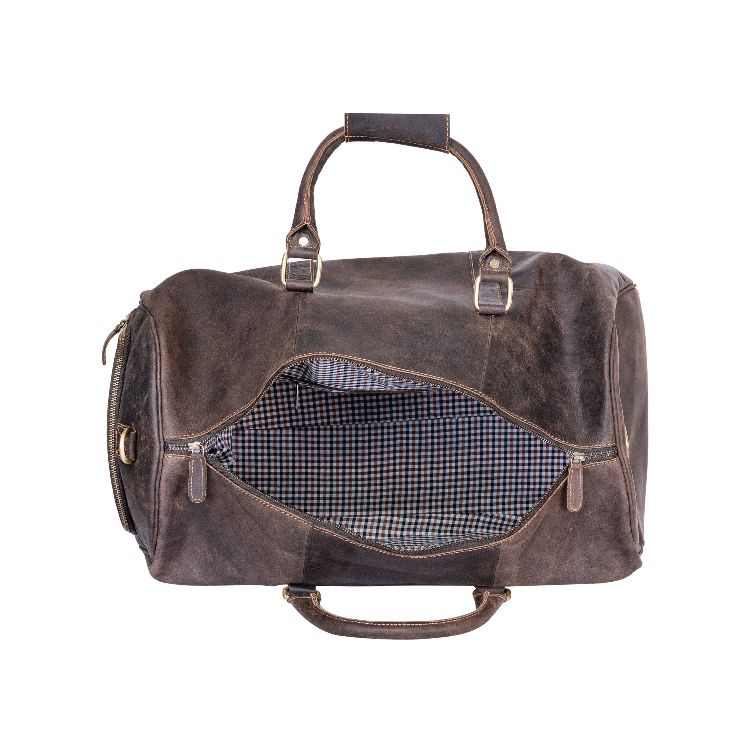 Leather Overnight Bag Milan - Rugged Leather - Brown GW12798BRN