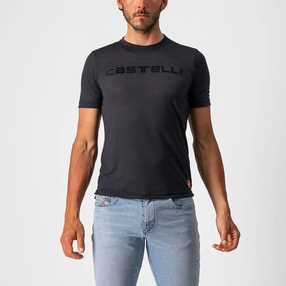 Castelli Merino Tee Men’s - Castelli T - Shirt Merino Light Black - 2XL