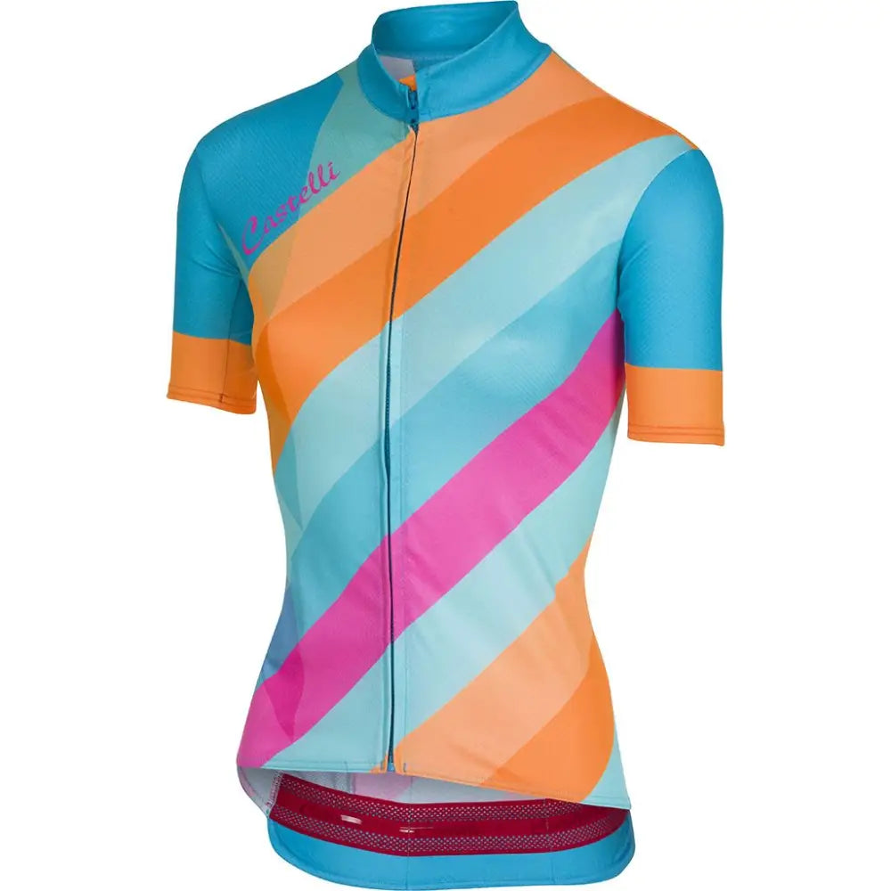 Castelli Prisma Jersey Women’s - Castelli jersey Prisma FZ Womens Multicolour Forest Gray - L