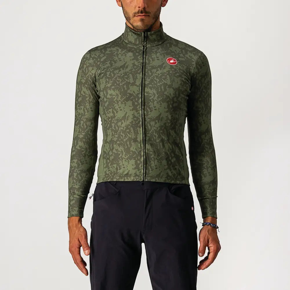 Castelli Unlimited Thermal Jersey Men’s - Castelli Jersey Unlimited Thermal Military Green/Light Military - L
