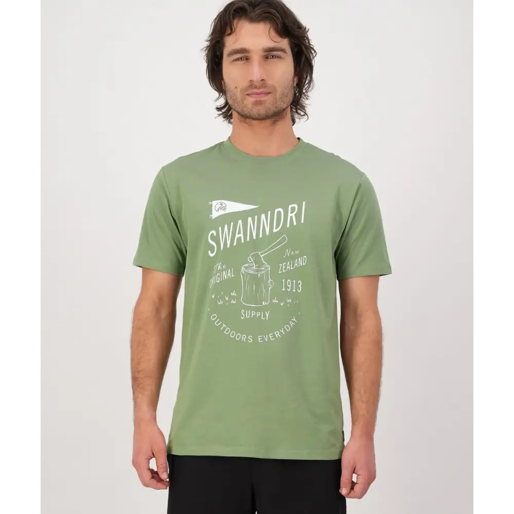 T Shirt Choppin Print Fern Swanndri