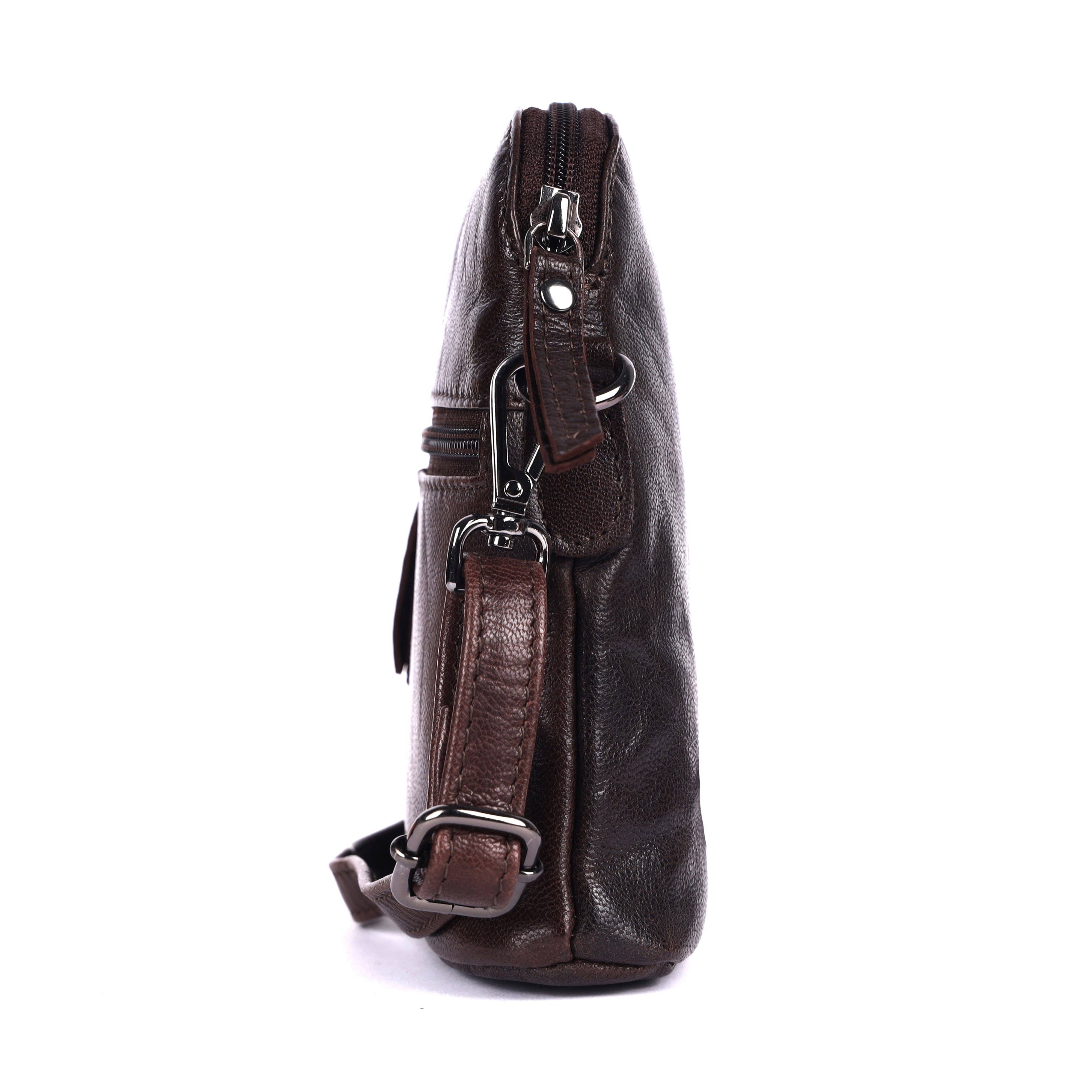 Greenwood Leather AU - Alder Leather Crossbody Bag – Genuine Leather Sling Bag for Women (Dark Brown)