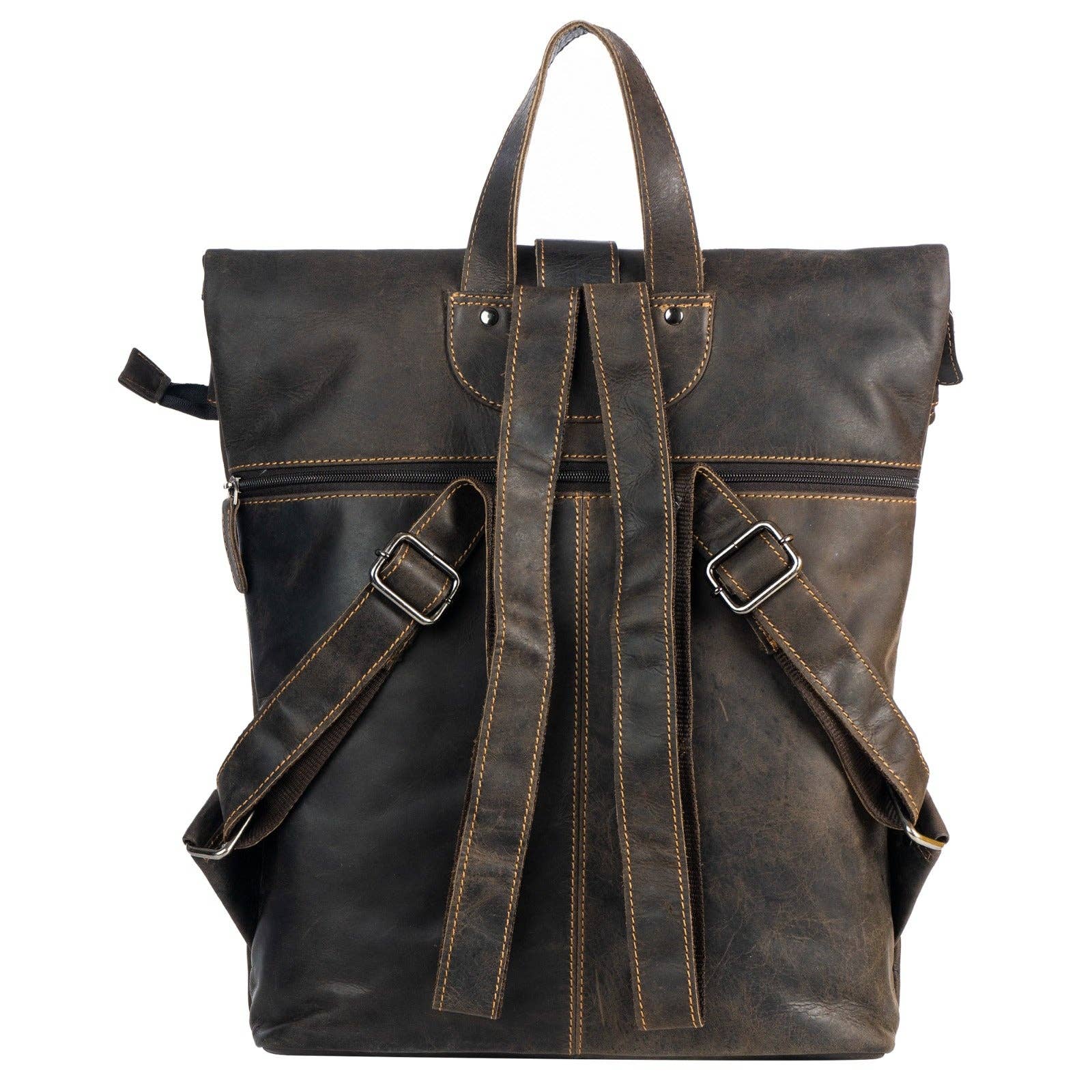 Greenwood Leather AU - Birchwood Roll-Top Leather Backpack – Vintage Full Grain Leather Laptop Backpack | Medium & Large - Large