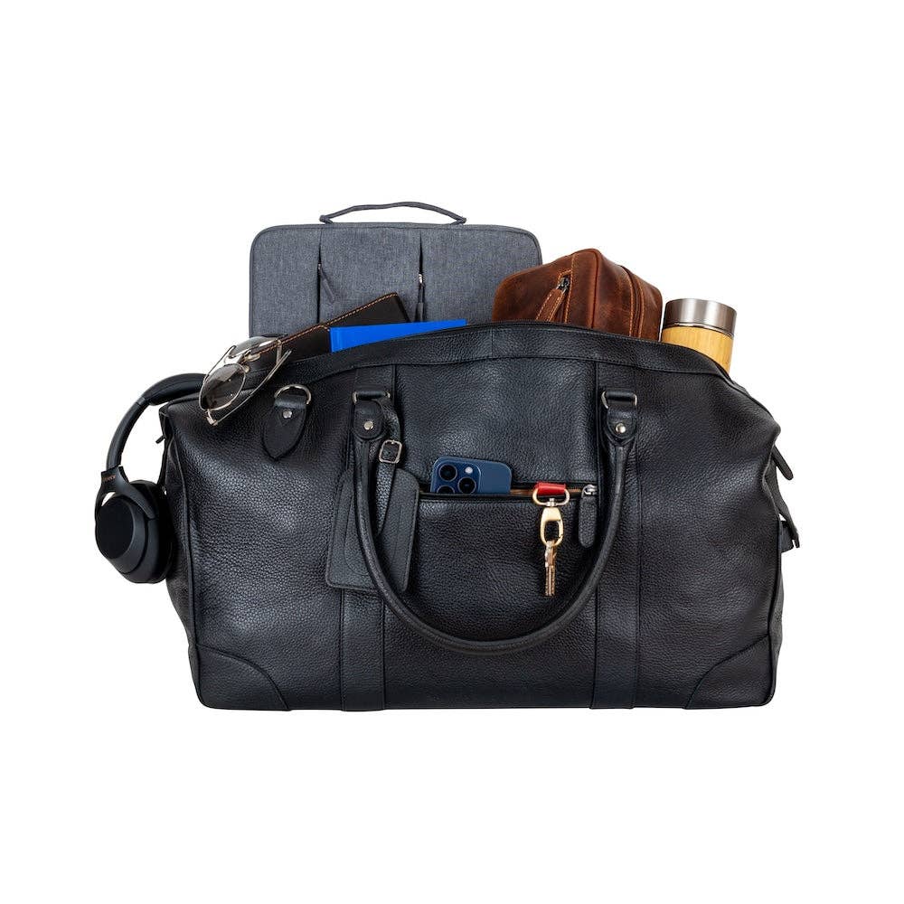 Greenwood Leather AU - Wildera Leather “Pioneer” Weekender Bag – Premium Full-Grain Leather Travel Duffel