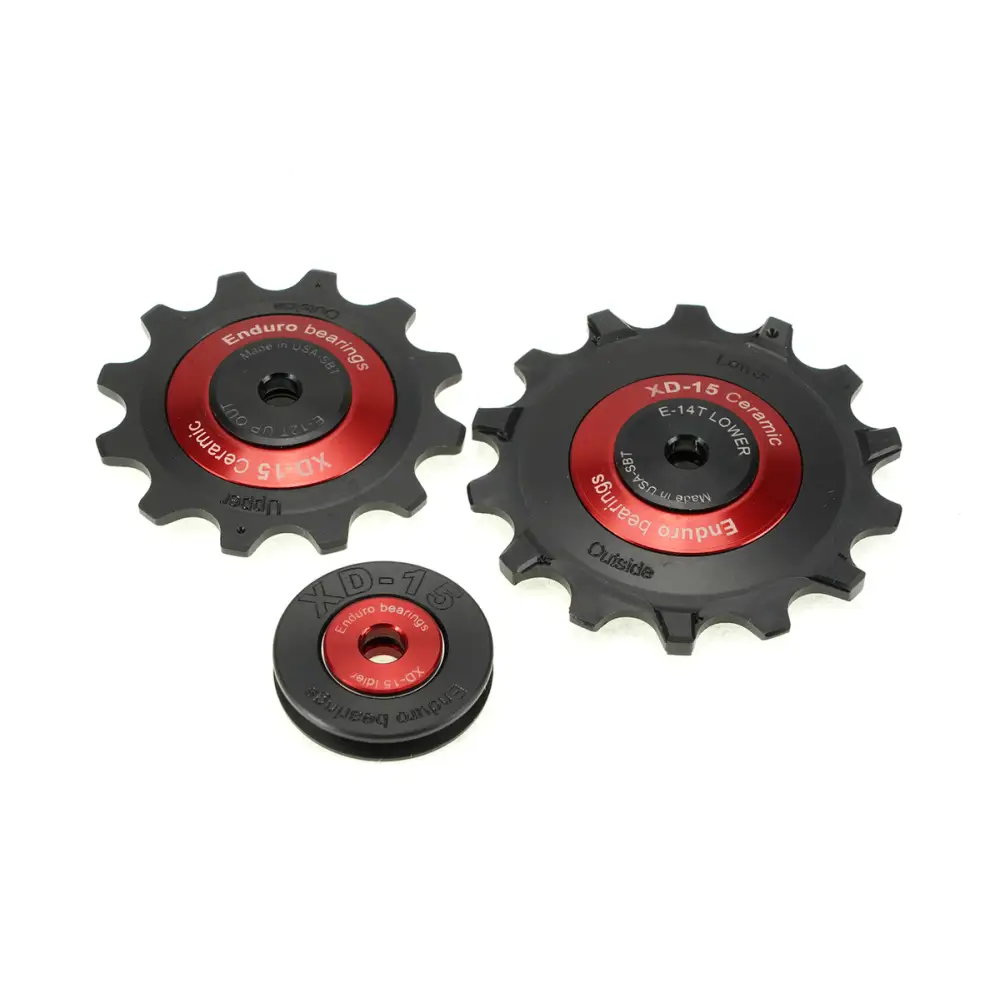 Enduro Delrin XD - 15 for SRAM Eagle - Enduro Jockey Wheels Delrin with Ceramic XD - 15 SRAM Eagle 12 Speed Red