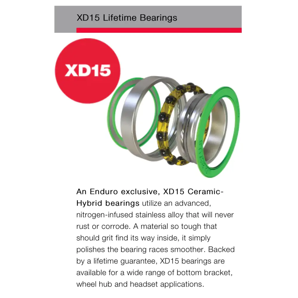 Enduro TorqTite XD - 15 Pro BB386 for 30mm - Enduro Premium Bottom Bracket BB386 to 30mm Cranks XD - 15 Pro Black