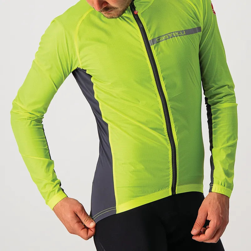 Castelli Squadra Stretch Jacket Men's Yellow Fluo/Dark Gray