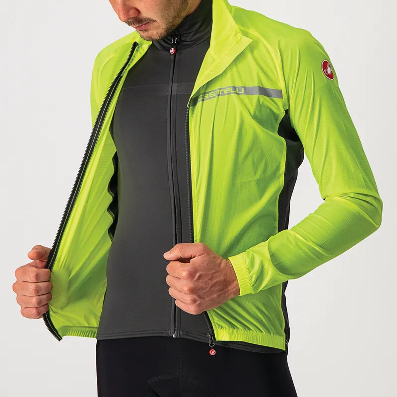 Castelli Squadra Stretch Jacket Men's Yellow Fluo/Dark Gray