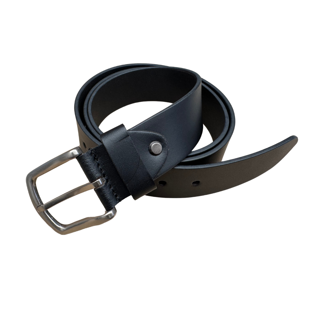 Greenwood Leather AU - Leather Belt Black with Sliver Buckle 40mm - Pack of 6 GWCB01BLK