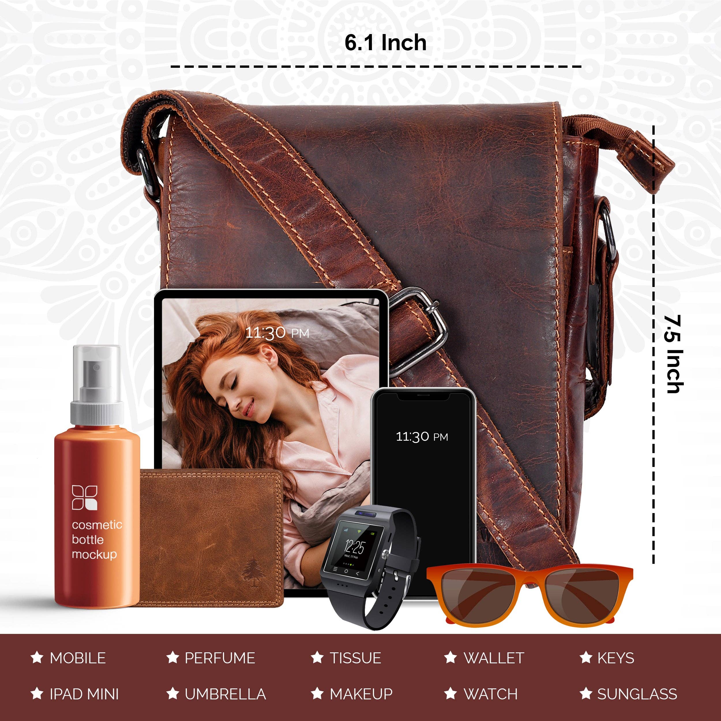 Leather Shoulder Bag Luna - Sandal GW191048SAN