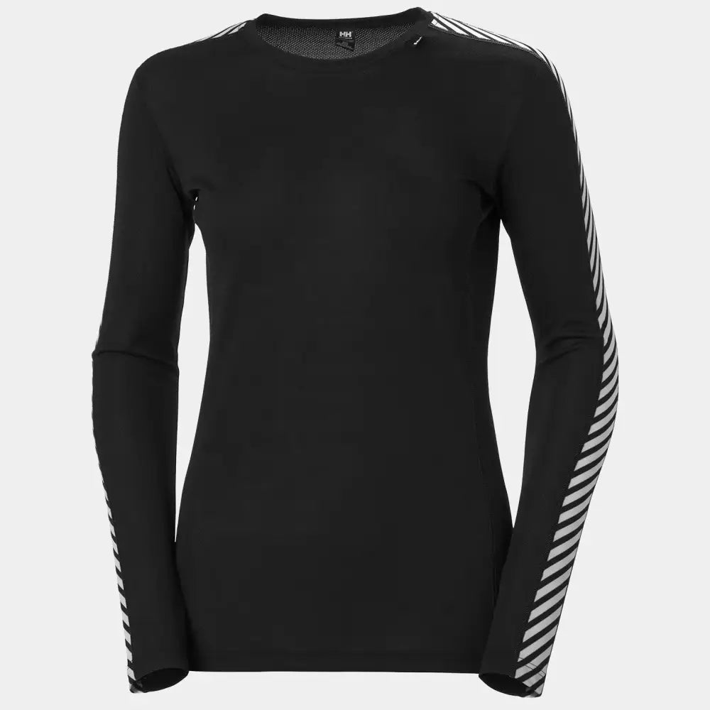Helly Hansen Women's Lifa Stripe Crew Black Base Layer