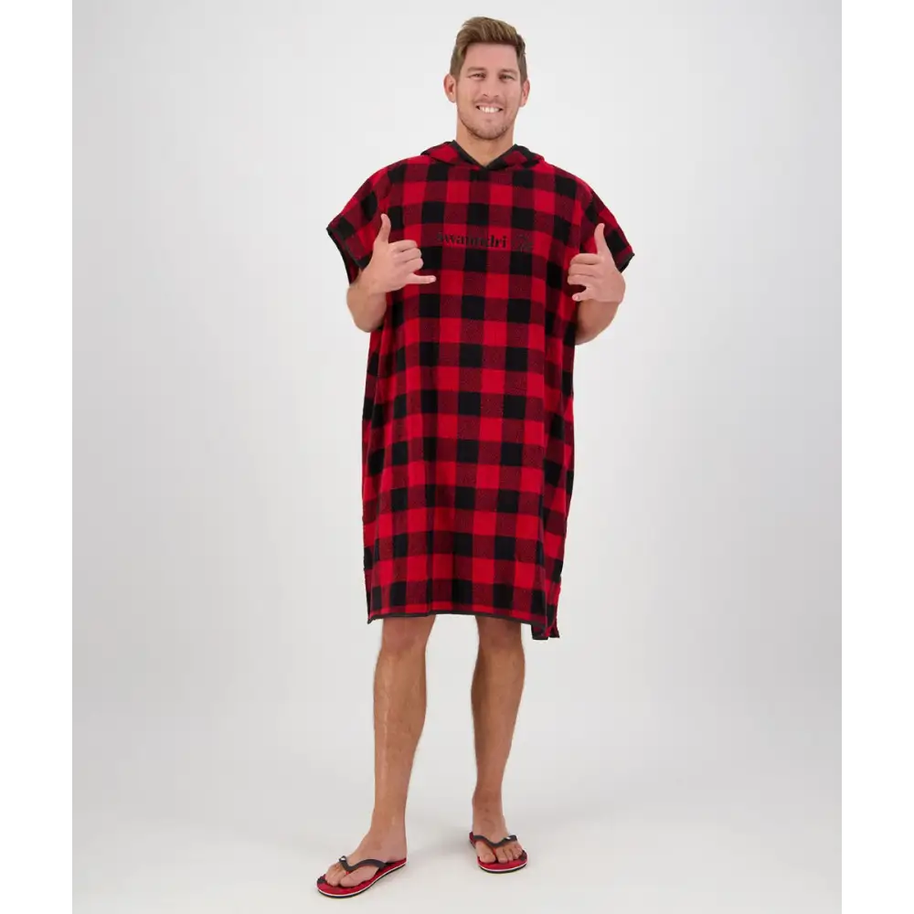 Hooded Towel Adult Red/Black