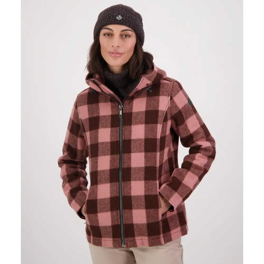 Swanndri Seattle V2 Wool Hoodie Rose Coffee Check - Rose Coffee Check - CLOTHING