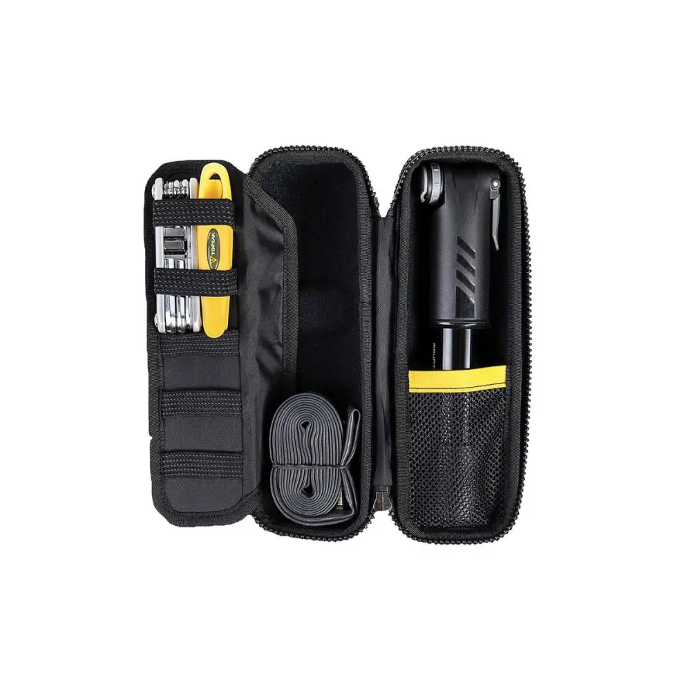 Topeak Cage Pack XL - hardshell, tool / Pump Case Black w/Grey Strap