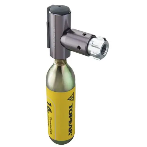 Topeak CO2 Airbooster 16g - Topeak CO2 Airbooster Inflator + 1x Threaded 16g CO2 cartridge