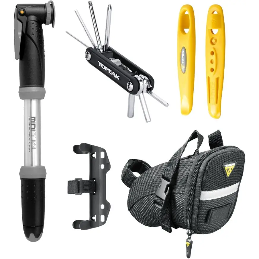 Topeak Deluxe kit II - Topeak Deluxe Kit - X Tool + black, Shuttle Lever 1.1, Mini Dual, Aero Wedge small