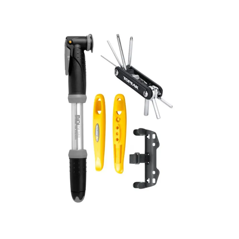 Topeak Essentials Kit - Topeak Essentials Kit Combo - Mini Dual Pump, X - Tool, Shuttle Lever 1.1