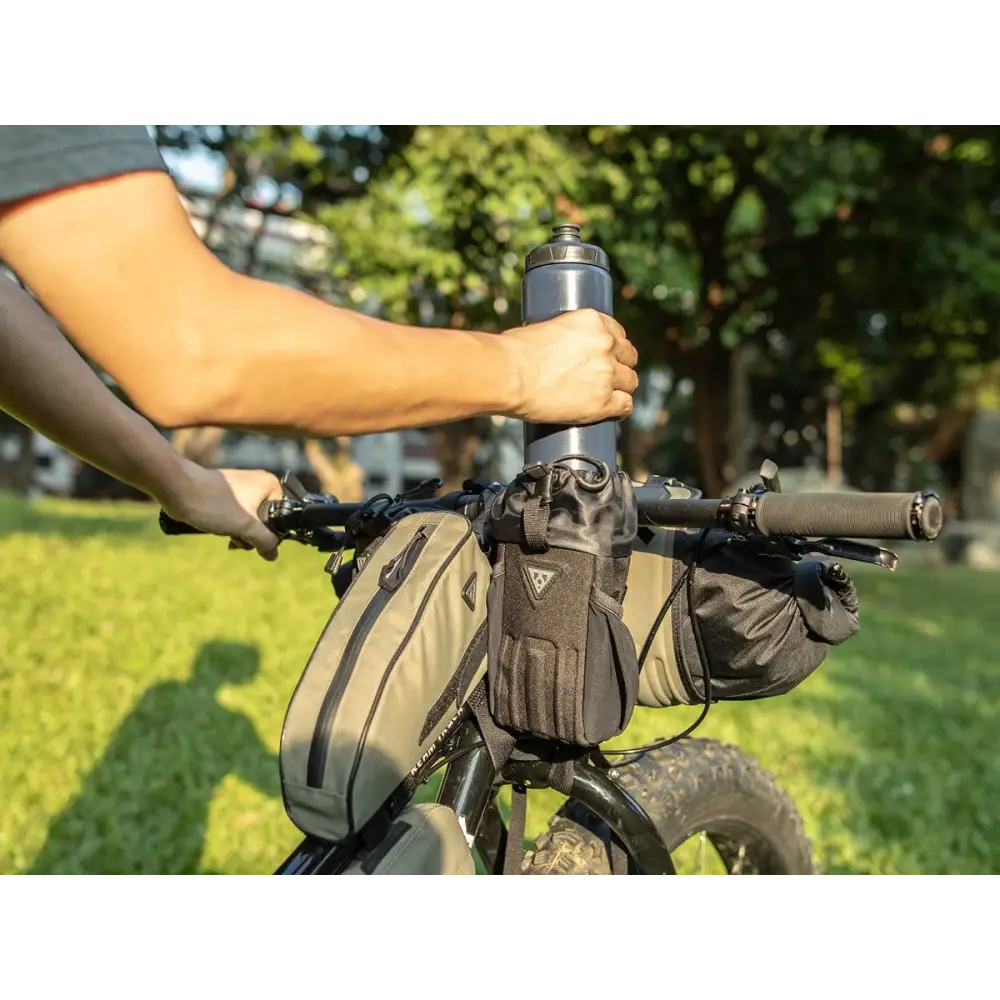 Topeak Freeloader 1.0L - Topeak Bikepacking Freeloader 1.0L Black Stem Mount Bag for bottle, energy bars backup battery