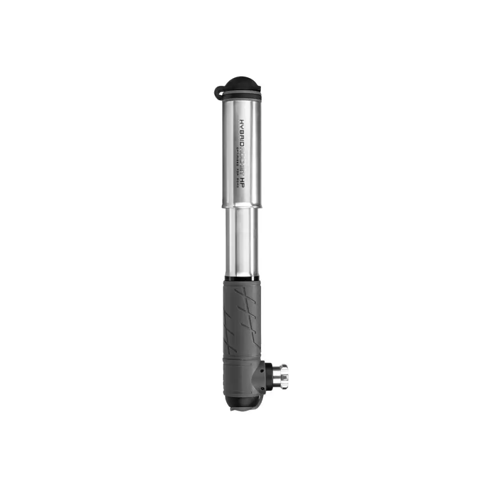 Topeak Hybrid Rocket HP - Topeak Mini Pump Hybrid Rocket HP Silver + 1x Threaded CO2 Cartridge