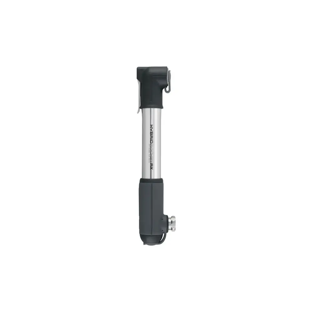 Topeak Hybrid Rocket RX - Topeak Mini Pump HybridRocket RX Silver + 1x Threaded CO2 Cartridge