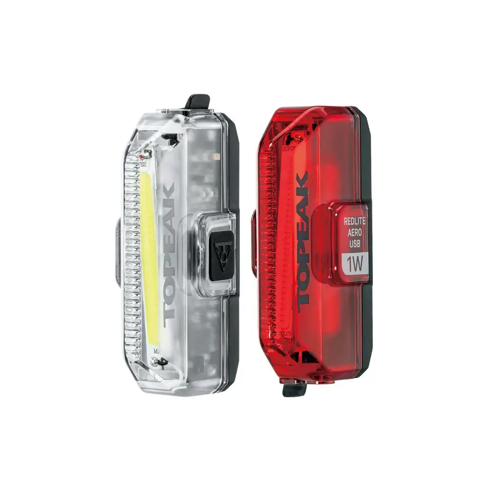 Topeak Light Whitelite & Redlite Set - Topeak Light Whitelite & Redlite Set USB 1W 110 front & 55 rear Lumens