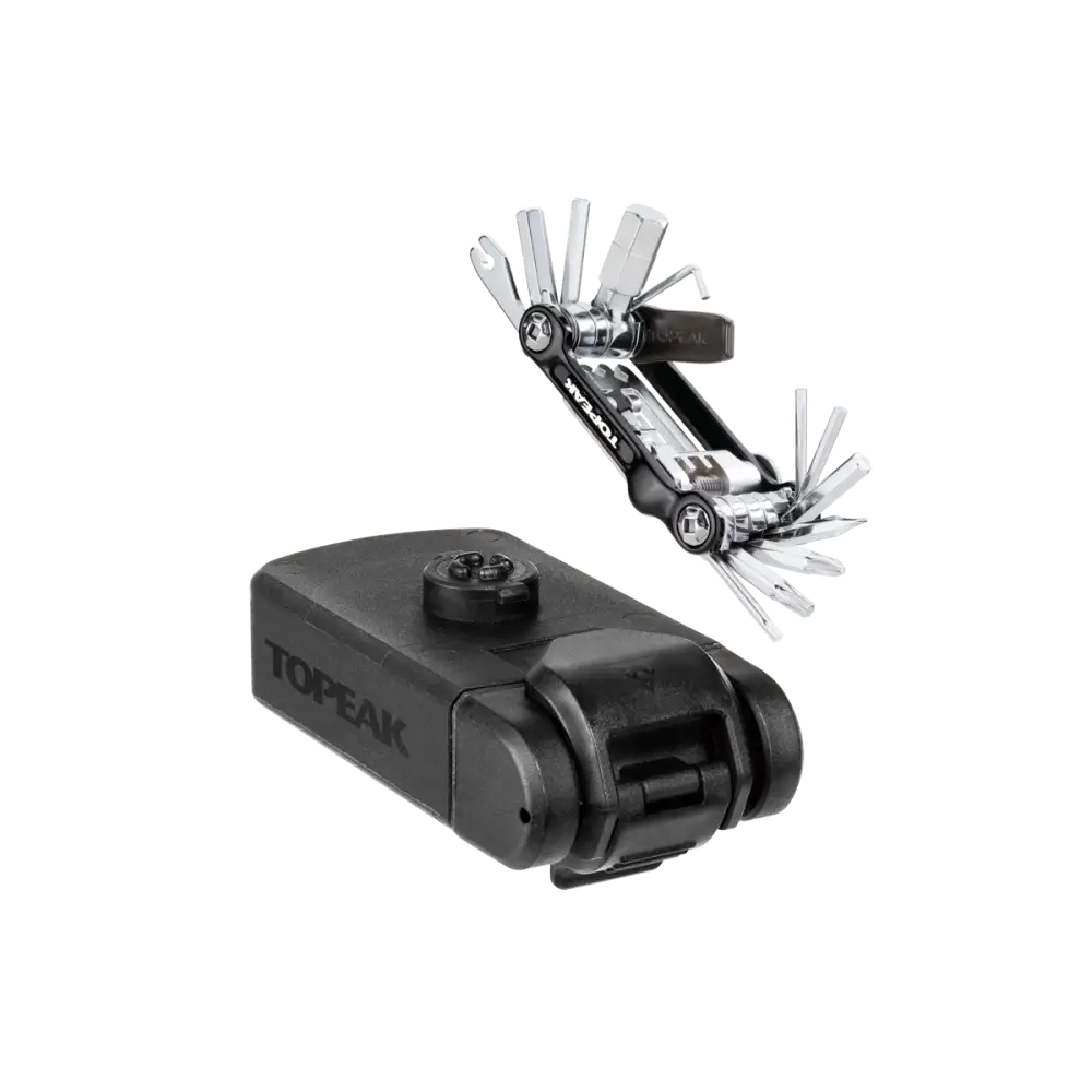 Topeak Ninja Toolbox T20 - Topeak Ninja Toolbox T20 Waterproof w/mini 20, 20 function tool w/chaintool, Quickclick mount