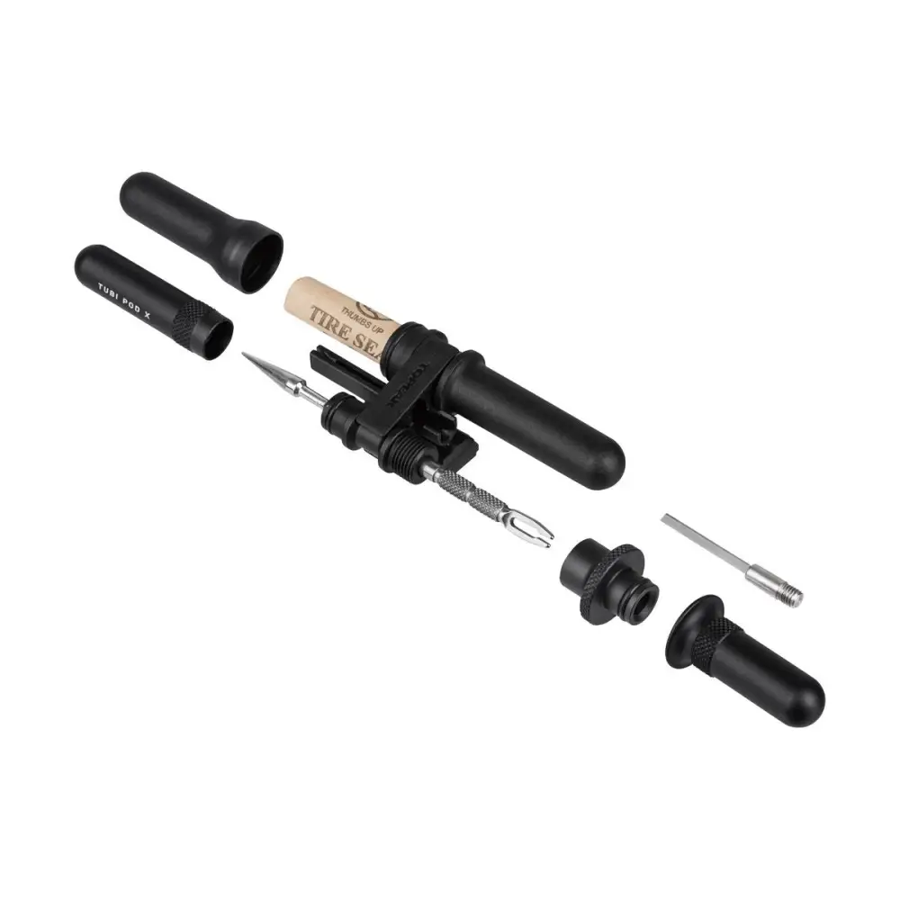 Topeak Tool Tubi - Pod X Aluminum capsule - Topeak Tool Tubi - Pod X Aluminum capsule w/tubeless tire repair 3 pcs 3.5mm