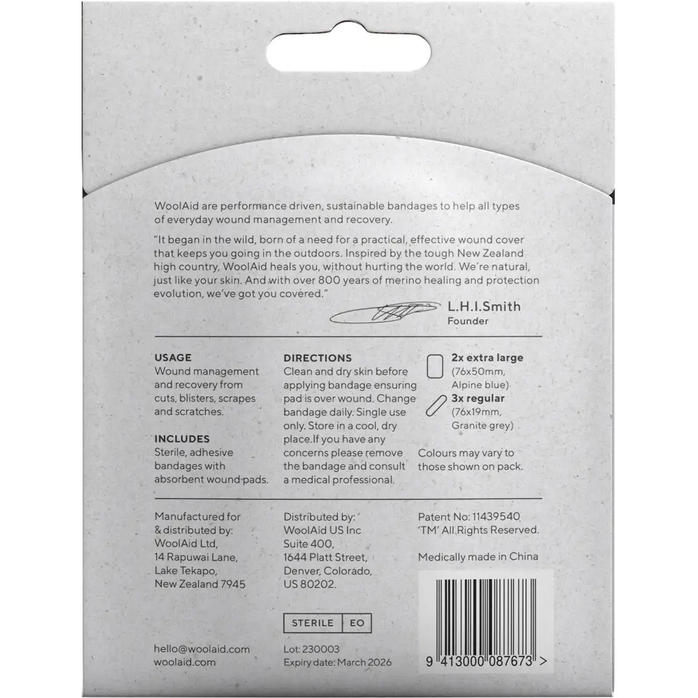 Wool Aid Merino Wool Adhesive Plasters