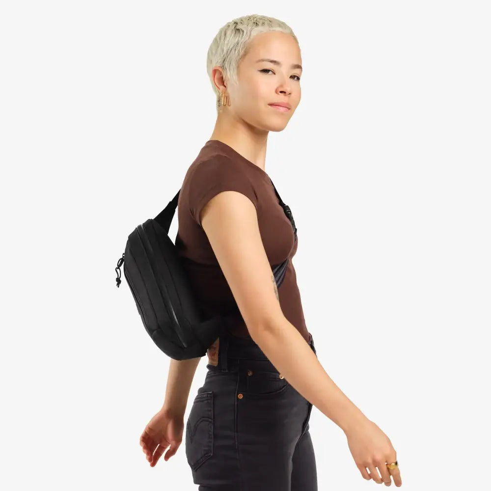 Ziptop Waistpack Black. Super useful on-the-go waistpack, aka fanny pack, which doubles as a sling for your phone, keys, wallet and more. Get where you're going in crazy style.