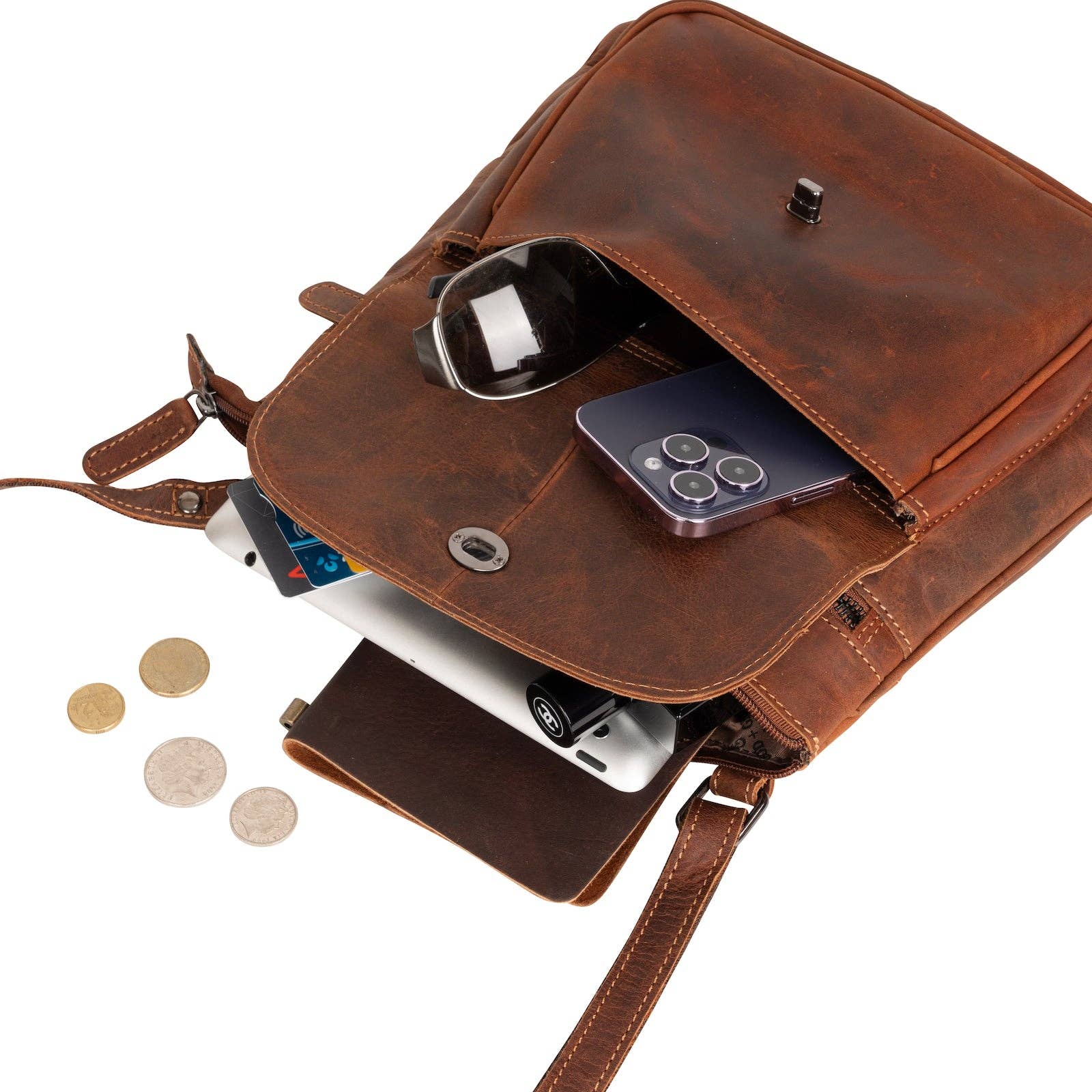 Leather Shoulder Bag Rotorua - Sandal LD014SAN