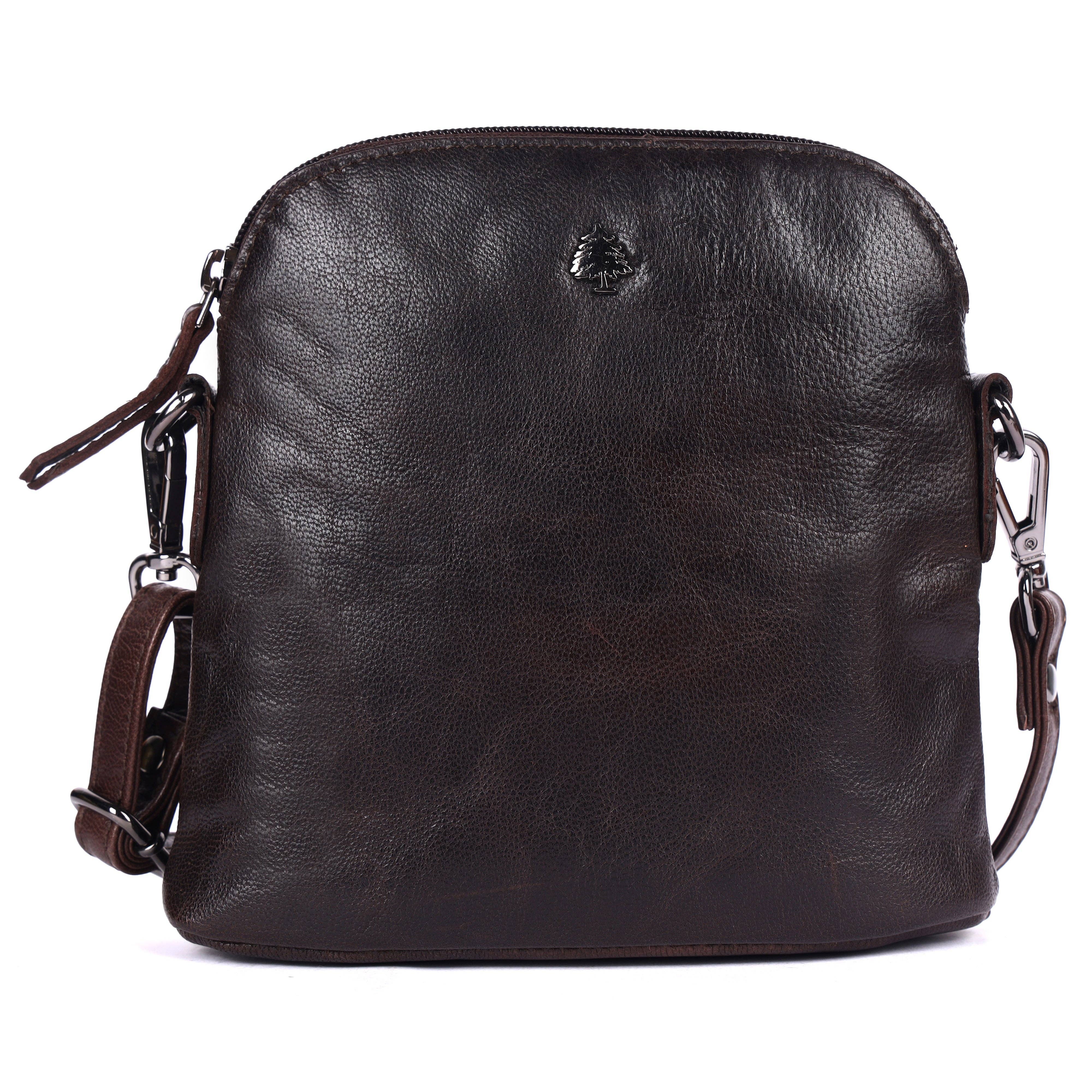Greenwood Leather AU - Alder Leather Crossbody Bag – Genuine Leather Sling Bag for Women (Dark Brown)