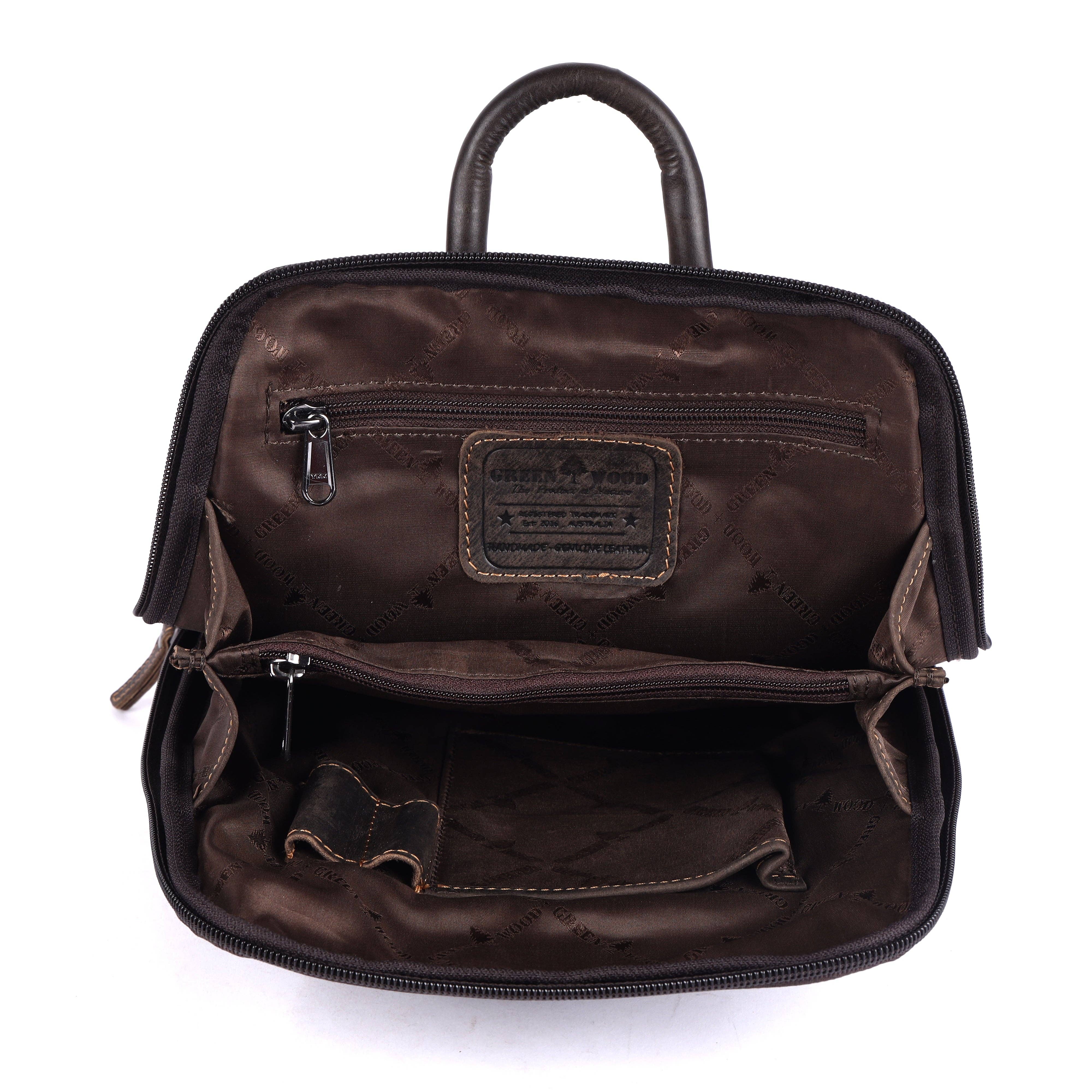 Greenwood Leather AU - Greenwood Hartley Leather Backpack Dark Brown