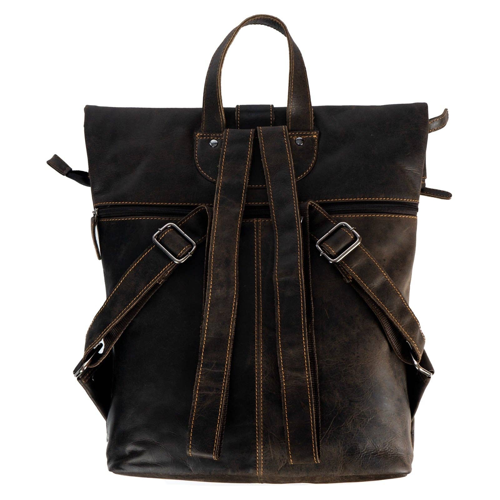 Greenwood Leather AU - Birchwood Roll-Top Leather Backpack – Vintage Full Grain Leather Laptop Backpack | Medium & Large - Large